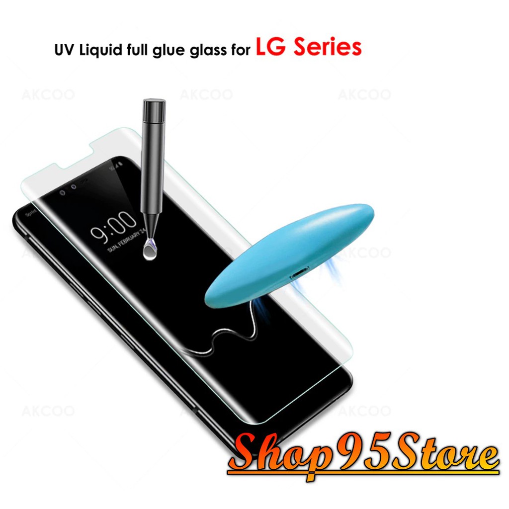 Cường lực keo UV Full viền cong LG V30 / V40 / V50 full màn hở loa thoại