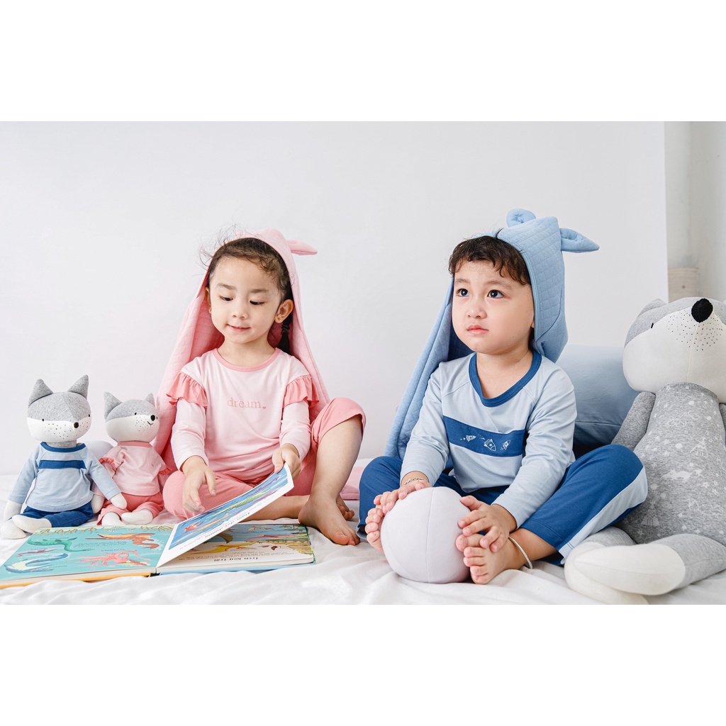 Bộ Nous pyjama dài tay hồng 2Y/3Y/4Y/5Y - Monnie Kids