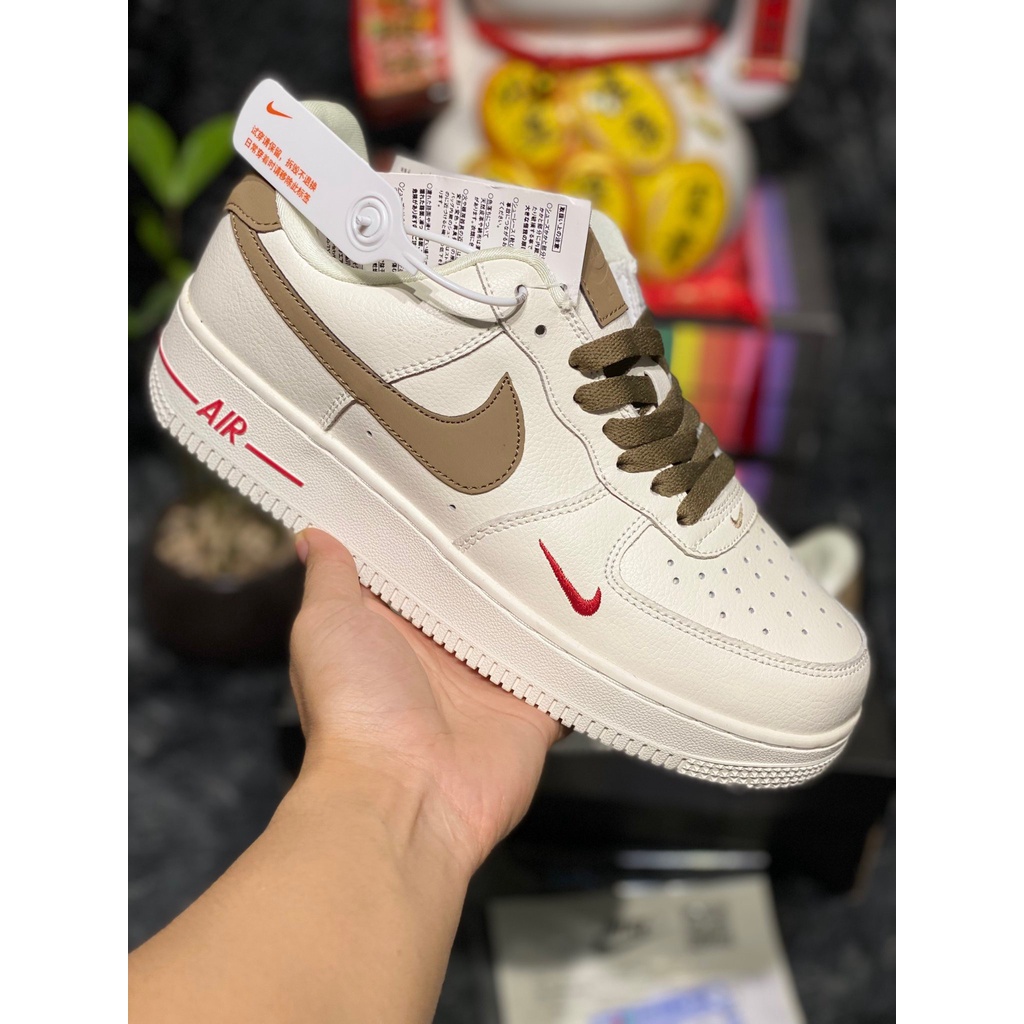 [FullBox+Ảnh Thật] Giày Sneaker AF1 trắng vệt nâu cao cấp hàng trung