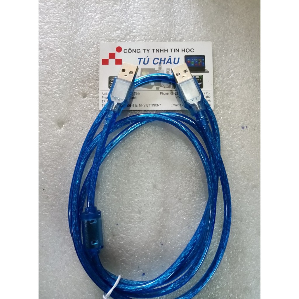 Cáp USB Link - 2 đầu đực USB - Cáp dài 1.5 M (Màu xanh) | WebRaoVat - webraovat.net.vn
