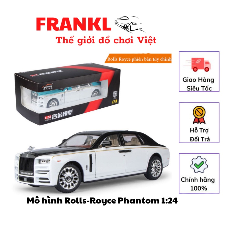 Mô hình Rolls-Royce Tỉ Lệ 1:24, Chất Liệu Hợp Kim, Hiệu Ứng Âm Thanh Ánh Sáng Sống Động, Mở Được 4 Cửa