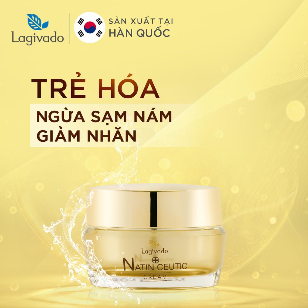 Kem dưỡng ẩm trắng da mặt HÀN QUỐC LAGIVADO giúp trẻ hóa, giảm nám tàn nhang NATIN CEUTIC CREAM 50 gram