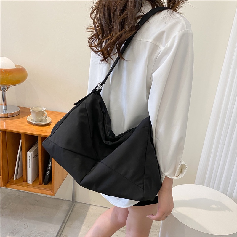 Túi IELGY đeo vai vải canvas cỡ lớn thời trang cho nữ