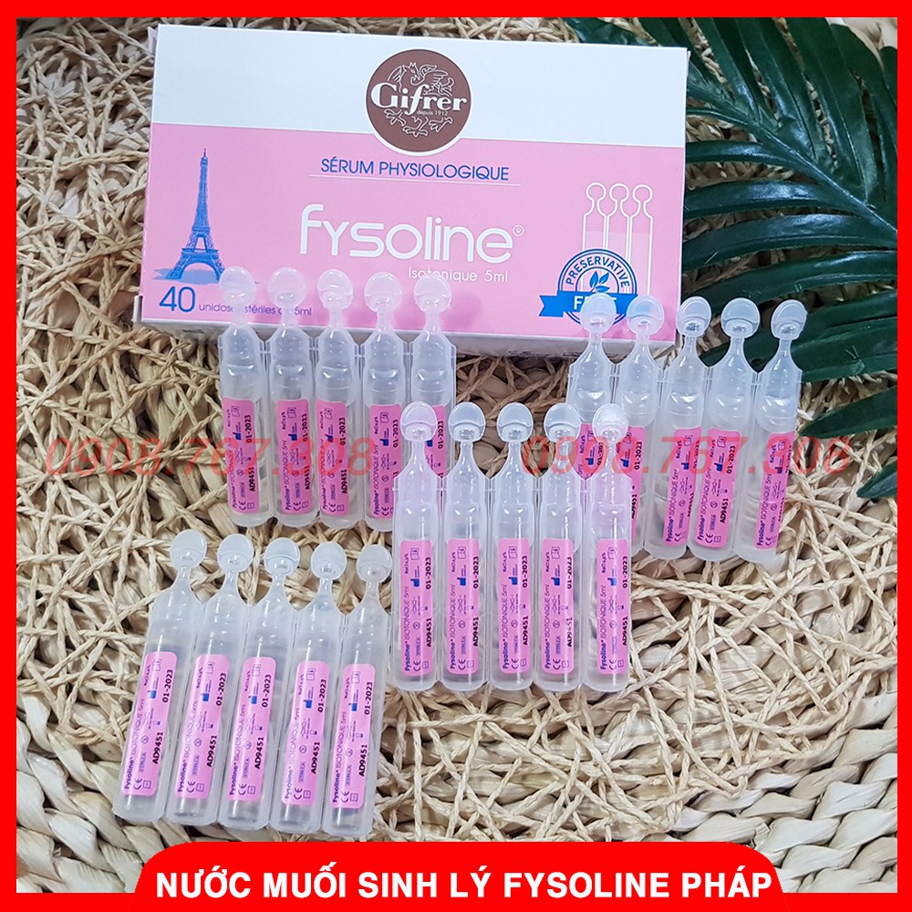 Nước Muối Sinh Lý Pháp Fysoline Màu Hồng Cho Bé Sơ Sinh, 1 Vỉ 5 Ống
