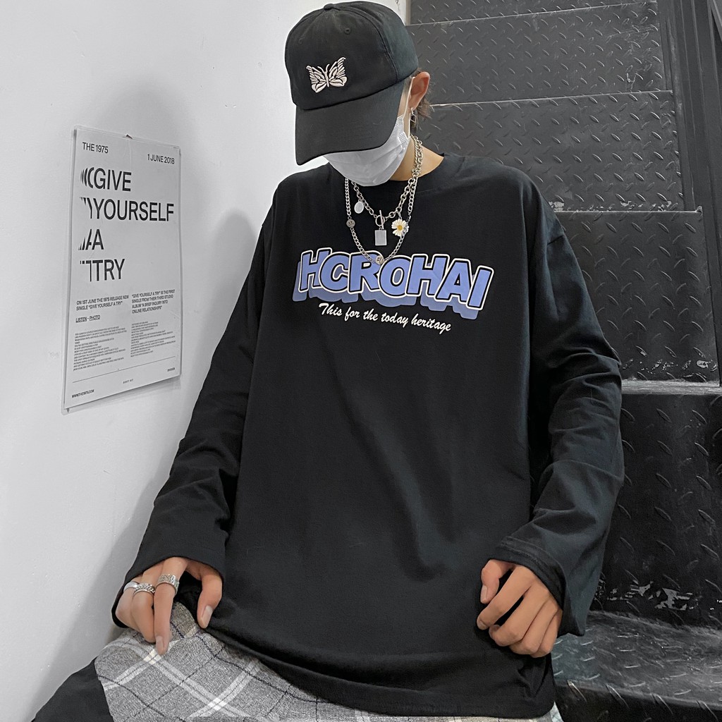 Áo thun tay dài form rộng Yinxx, áo sweater Unisex SW507