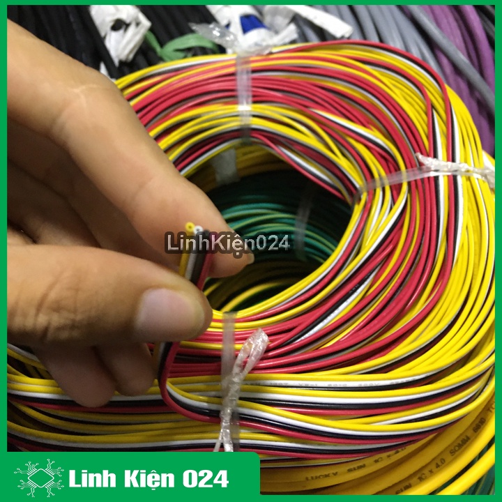 Cuộn 10 mét đây điện dẹt 4 màu 22AWG 4P