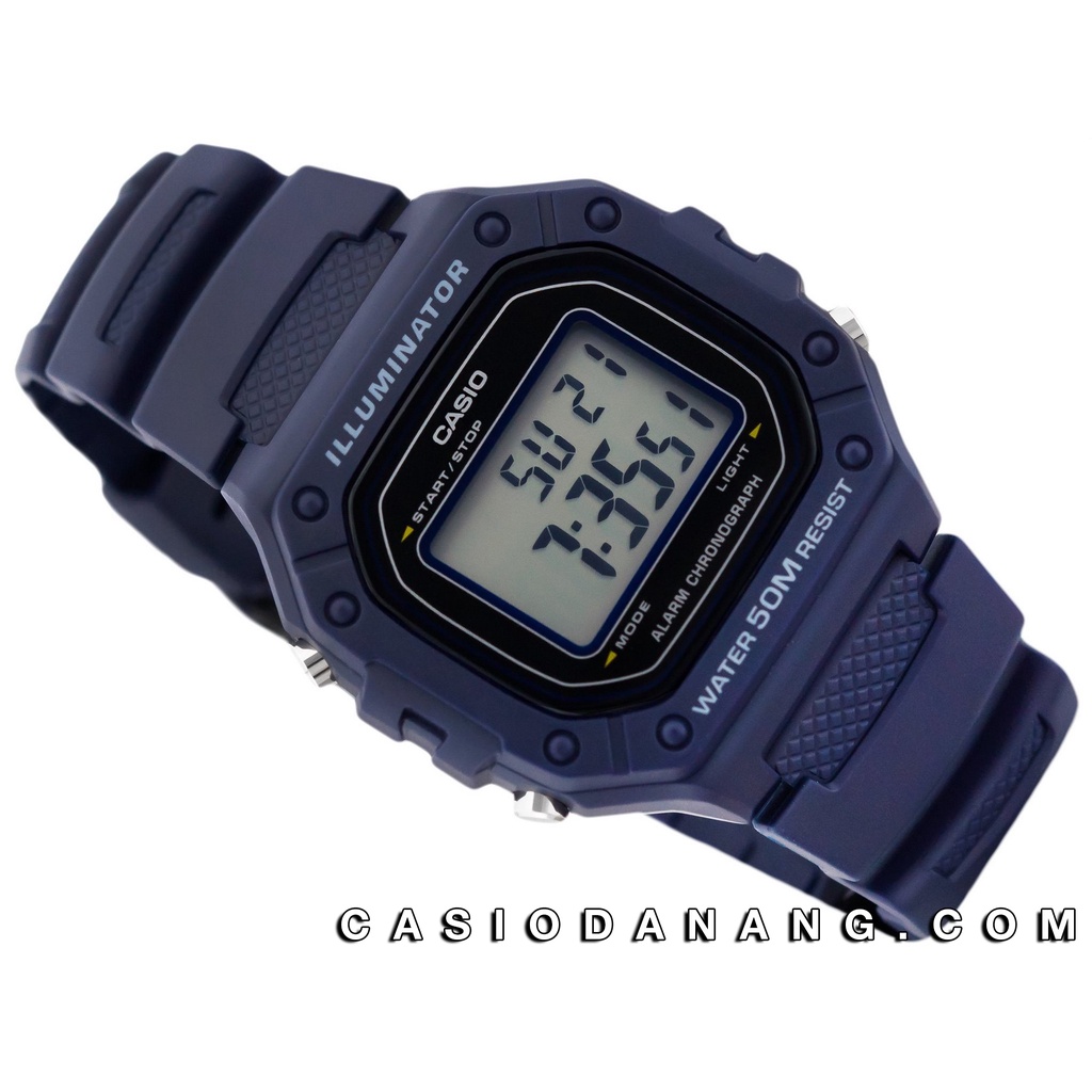 Đồng hồ nam dây nhựa Casio Standard chính hãng Anh Khuê W-218H-2AVDF (43mm)
