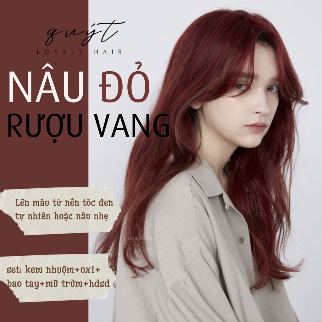 [ Q.8] THUỐC NHUỘM TÓC-NÂU ĐỎ RƯỢU VANG-TẶNG OXY