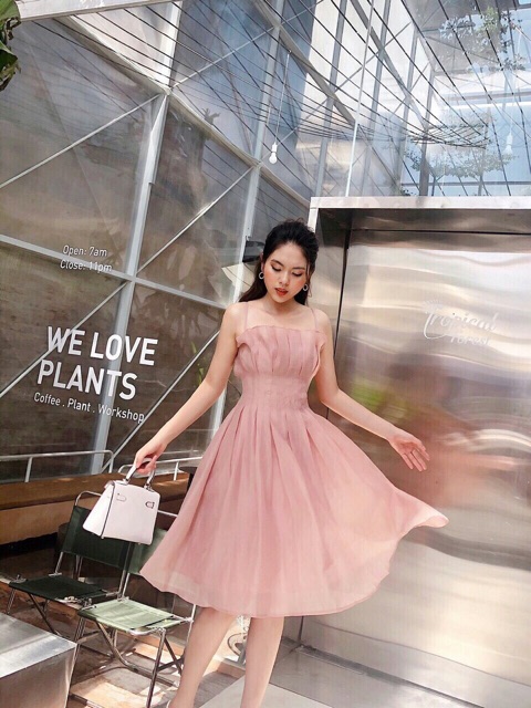 Đầm xoè cúp xếp ly bo beo con kiến siêu xinh TRIPBLE T DRESS -size M/L -MS188V