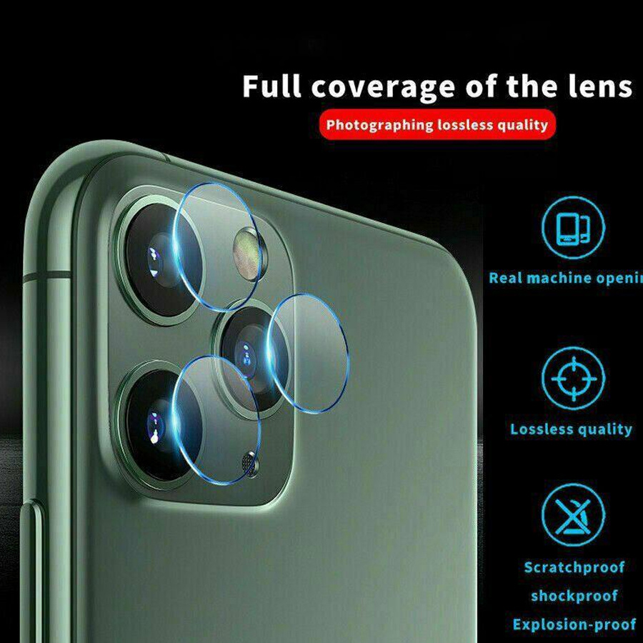 3 Trong 1 Kính Cường Lực+Bảo Vệ Camera+Dán Lưng Điện Thoại Cacbon Chống Vân Tay Cho Iphone 12 11 Pro Max Mini X Xr Xs