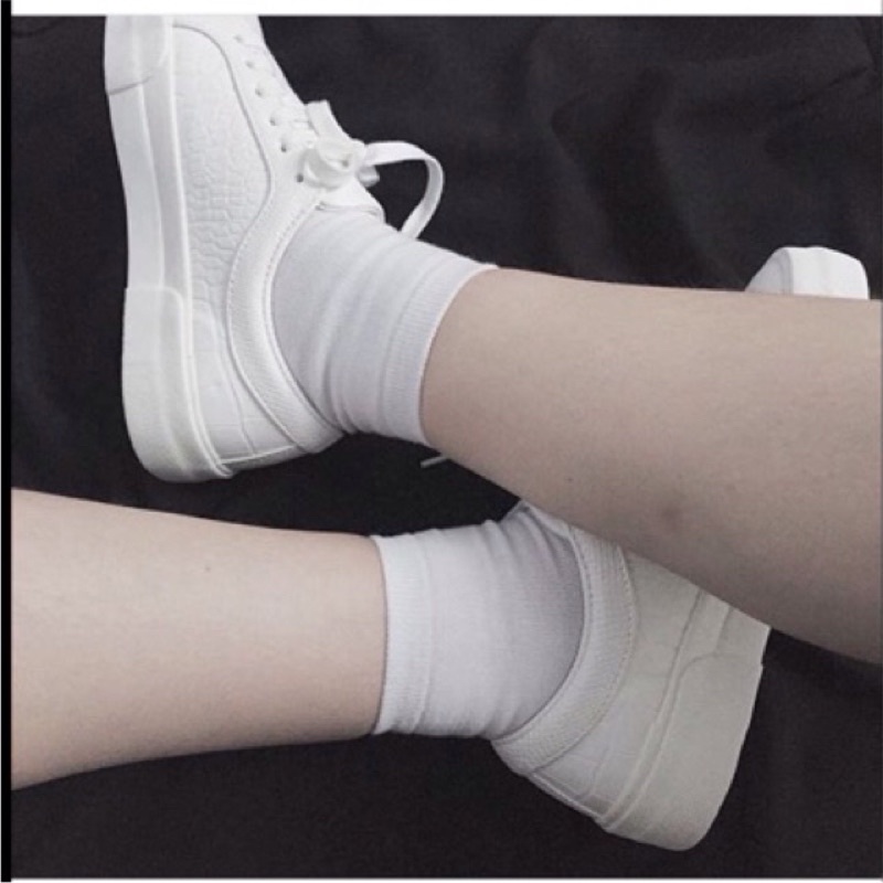 Tất cổ cao nam nữ, tất nữ nam nhún chất liệu cotton mềm thoáng mát dễ phối đồ