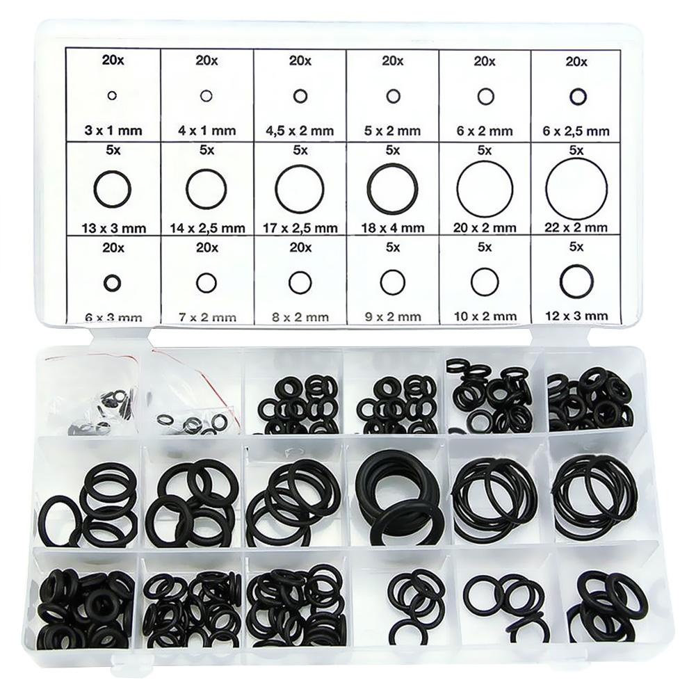 Vòng đệm cao su chữ O đủ loại  HỘP GIOĂNG CAO SU TRÒN 18 SIZE / 225 CÁI P00262429