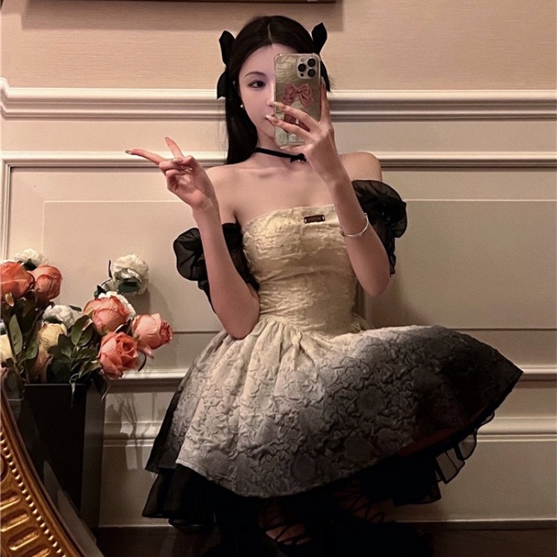 Đầm Tay Ngắn Màu Gradient Thời Trang Mùa Hè Dễ Phối Đồ Cho Nữ