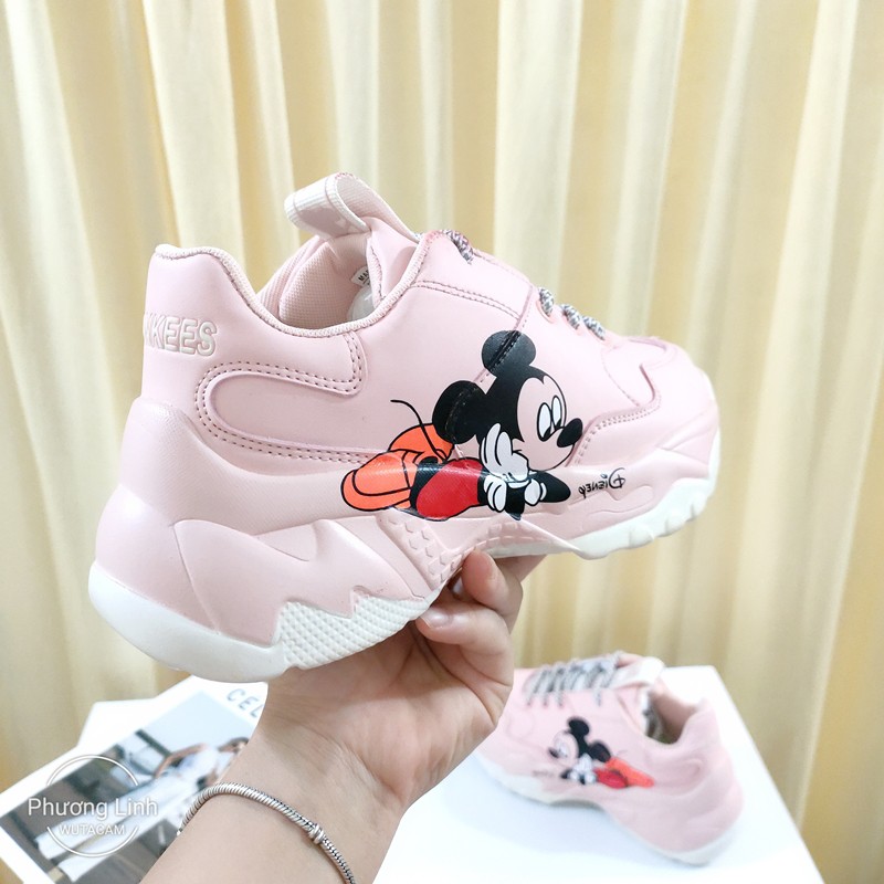 Giày Sneaker M.L.B boston Mickey trắng, hồng [hỗ trợ đổi trả]