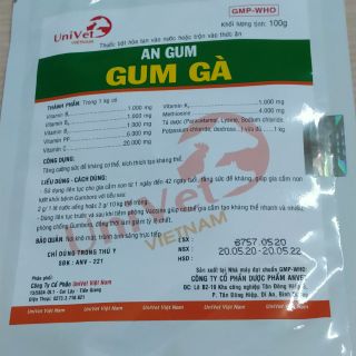 Gà bị gum, chết non,gia cầm phân nhớt ruột yếu xù lông/ gum 100g