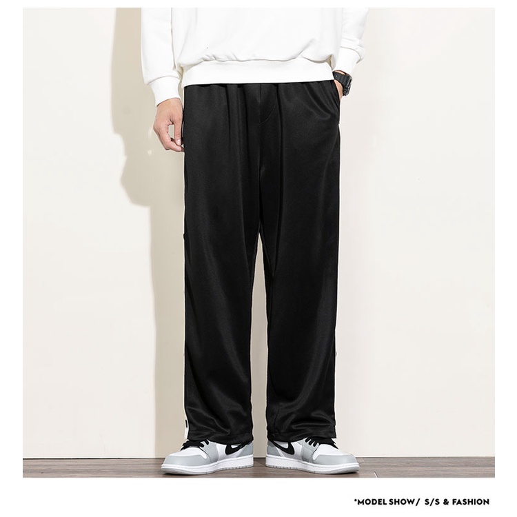 Quần ống suông nam MANTO CÚC POLY Unisex phối ba sọc thể thao Basic nam nữ Oversize mùa hè phong cách HÀN QUỐC QD46