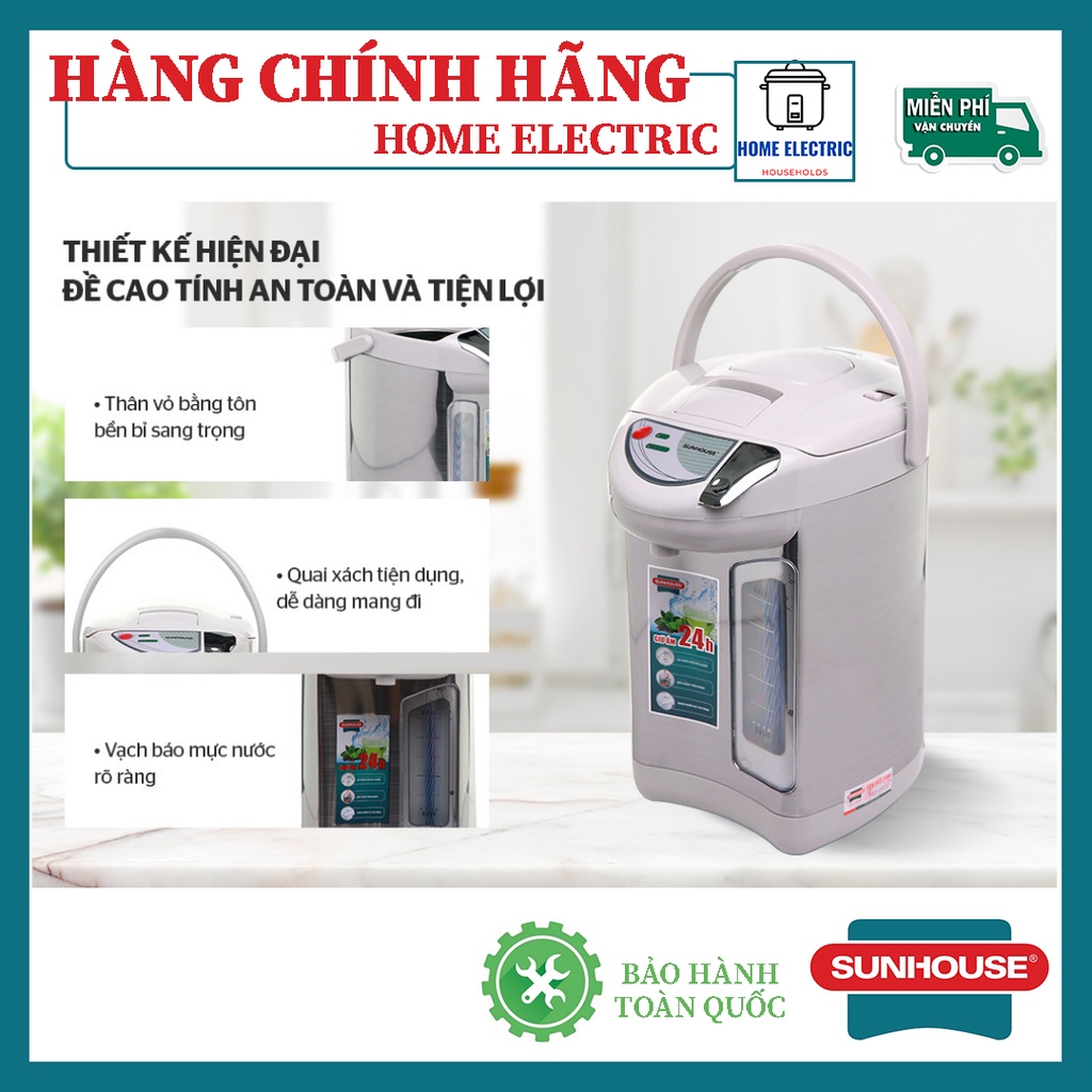 BÌNH THỦY ĐIỆN 3.3 L SUNHOUSE SHD1533 BẢO HÀNH CHÍNH HÃNG TOÀN QUỐC 12 THÁNG