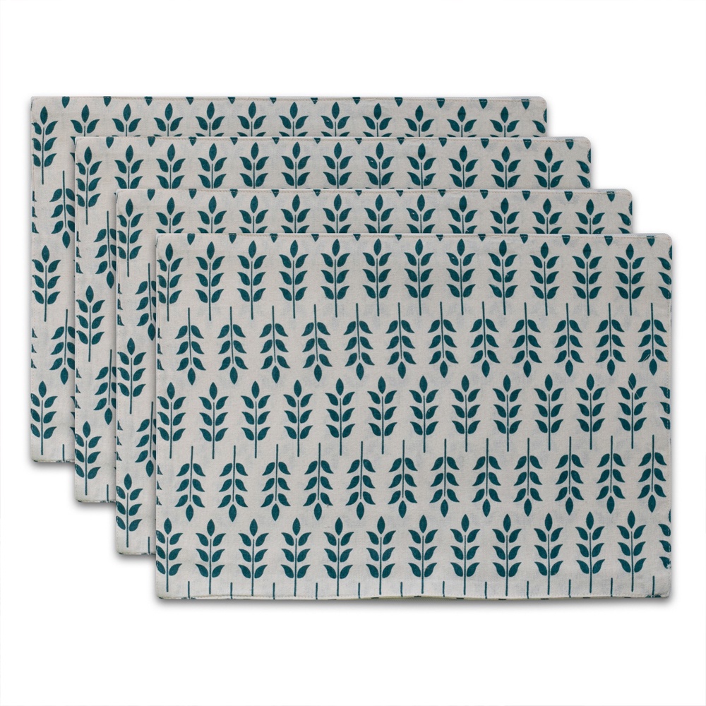 Khăn Trải Bàn Vải Cotton Họa Tiết Lá Xanh Nhiều Kích Cỡ