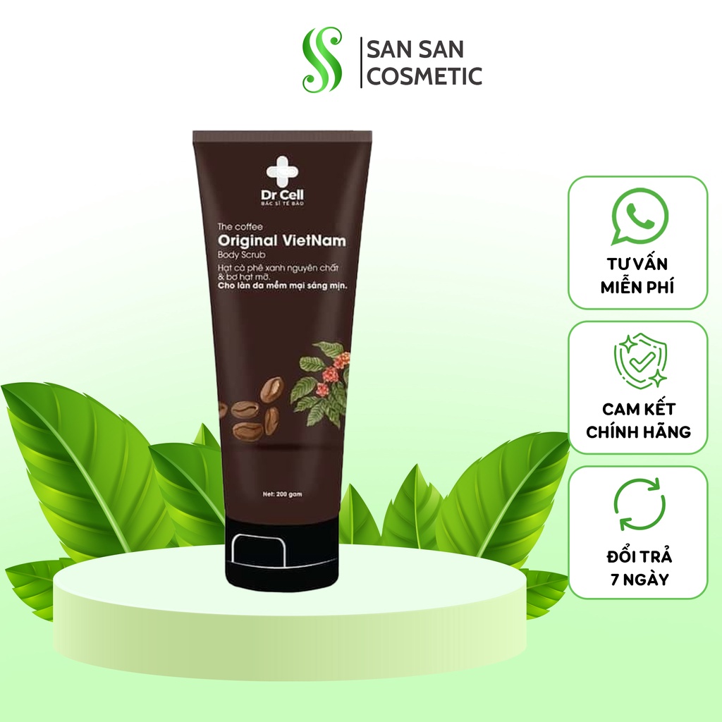 Tẩy da chết cà phê giúp loại bỏ lớp da chết khô sần trên bề mặt 200g SAN32