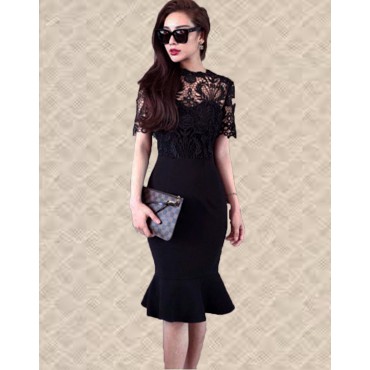 ĐẦM BODY ĐUÔI CÁ DỰ TIỆC PHỐI REN