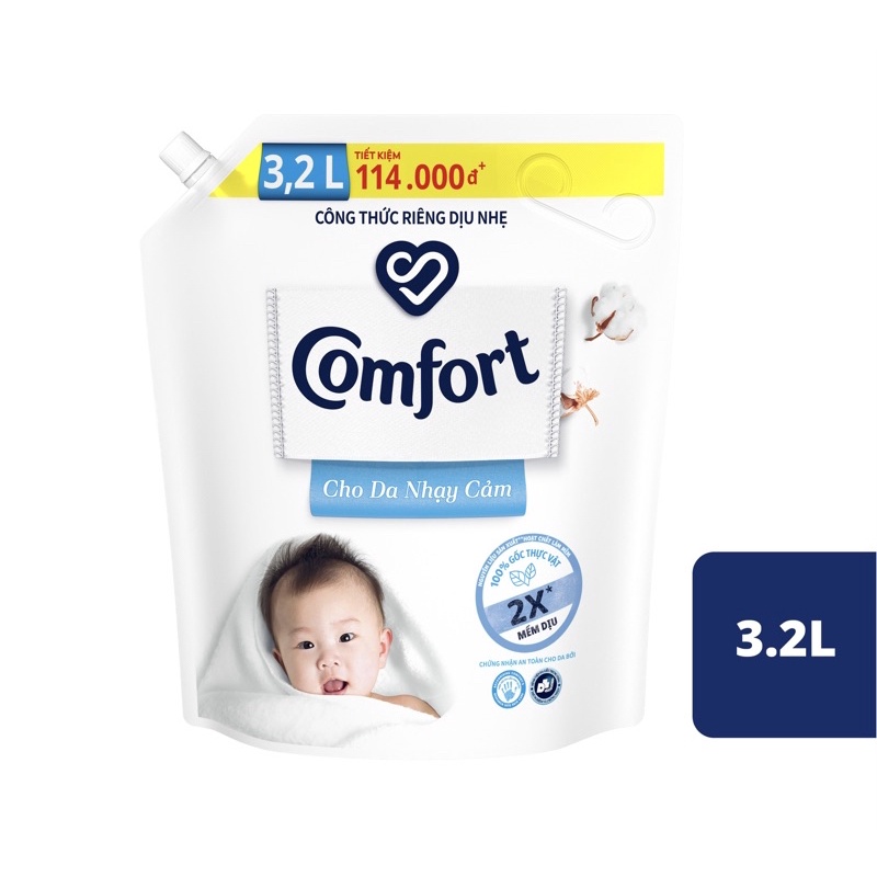 Xả vải Comfort Cho Da Nhạy Cảm 3,2L ( mầu trắng )