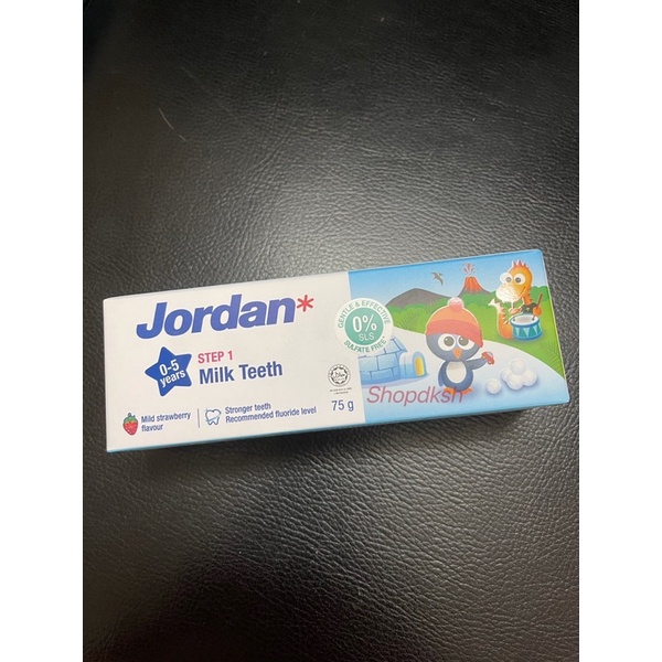 Kem đánh răng jordan trẻ em 75g step 1 0-5 tuổi và step 2 6-12 tuổi cho bé