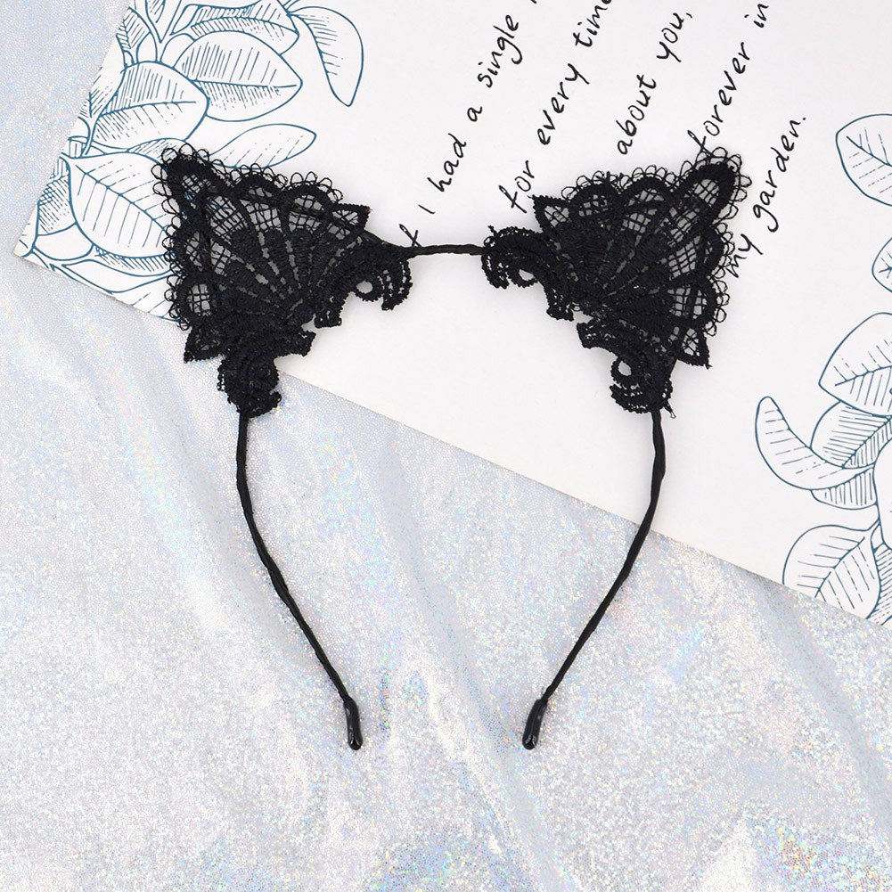 Cài tóc tai mèo phối ren quyến rũ cho nữ