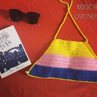 Bikini Len Móc Phối 3 Vàng Xanh Hồng Đẹp Sexy Nhất