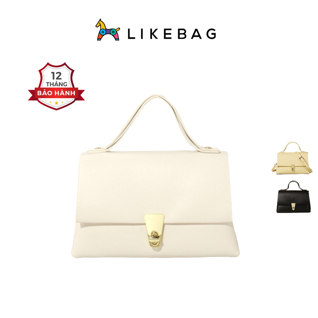 Túi xách nữ đeo chéo vai LIKEBAG kiểu dáng basic phối chốt kim loại sang trọng ST6529 - LIBAGI