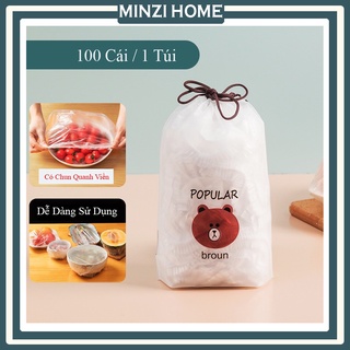 Túi 100 Chun Màng Bọc Thực Phẩm Phiên Bản Mới An Toàn Siêu Dai, Tái Sử Dụng Nhiều Lần Tiết Kiệm Chi Phí