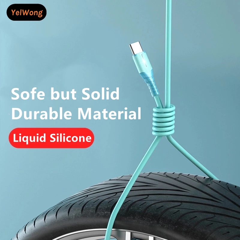Dây cáp sạc truyền dữ liệu USB loại nhanh 5A bằng silicone lỏng tướng thích mọi điện thoại thông minh