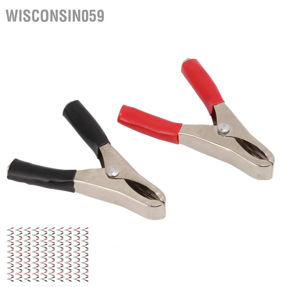 Wisconsin059 50 Set Insulated Clip 20A High Accuracy Process Elasticity Electric Test Clamp with PVC Insulating Sheath for Wire