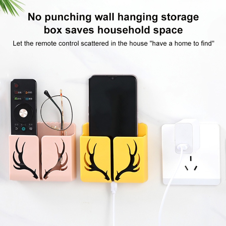Hộp đựng điều khiển từ xa / điện thoại gắn tường hình sừng hươu đa chức năng độc đáo tiện dụng