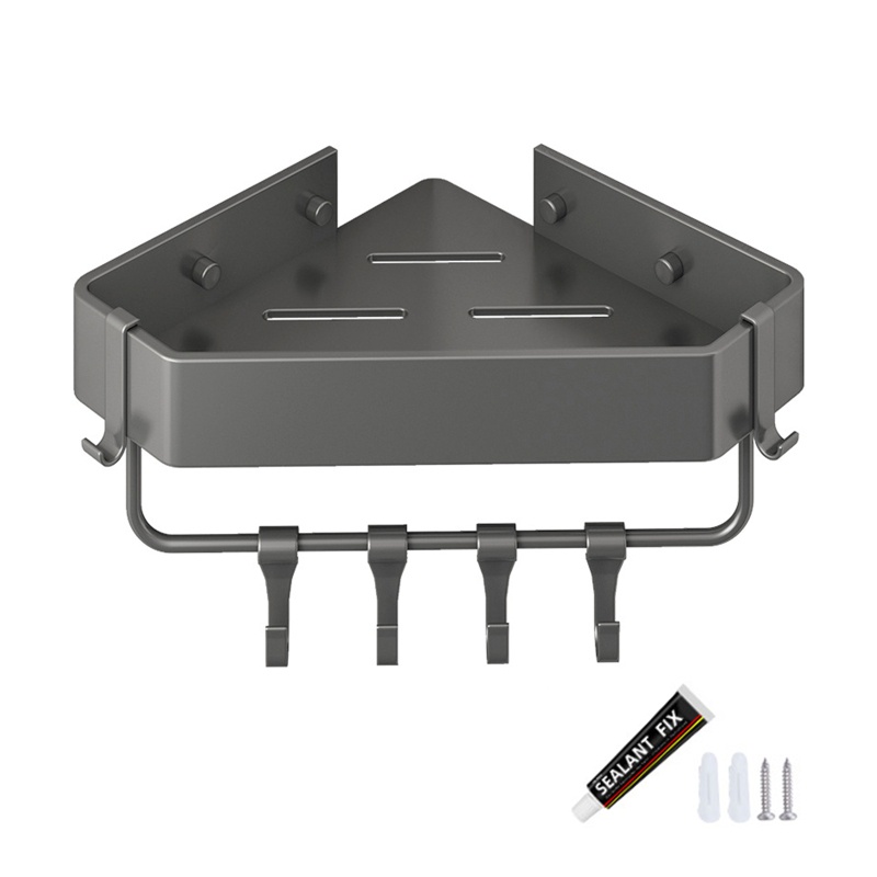 Giá Đỡ Dầu Gội Hình Tam Giác Gắn Góc Tường Đa Năng Tiện Dụng Cho Nhà Bếp