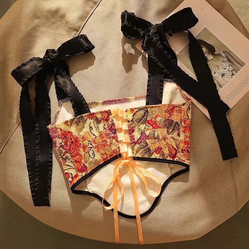 áo 2s 2 dây nơ vai tăm nhung kiểu đan dây lưng