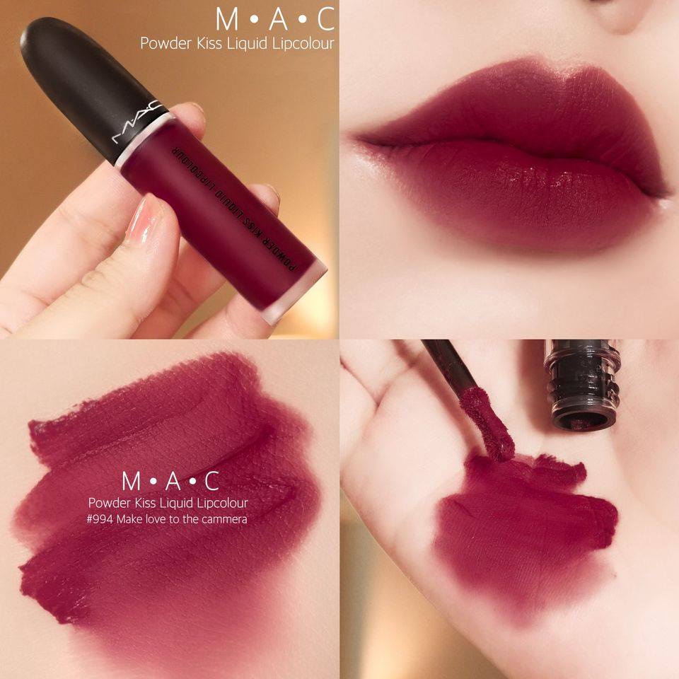 [Mã COSMS70 giảm 10% đơn 250K] Son MAC chính hãng powder kiss liquid lipcolour , son kem lì lâu trôi Lipstick 5ml