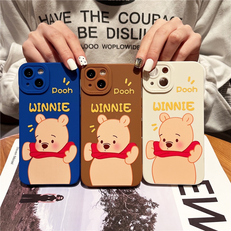 Ốp điện thoại TPU mềm in hình gấu Winnie dễ thương cho IPhone 13 12 11 Pro Max XR 8 7 Plus