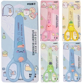 Kéo đa năng San-X SUMIKKO GURASHI Cartoon animal Student Safety Paper-Cut Art Scissors with Protective Cover Cap Office School Supply Kids Stationery gift