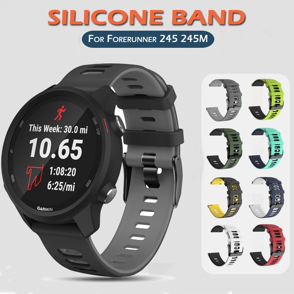 Dây đeo silicone 20mm thích hợp cho đồng hồ thông minh Garmin Forerunner 245m 245 / Garminmove 3 & Luxe