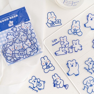 Set 40 Sticker Hình Dán Miếng Dán Trang Trí Sổ Lưu Niệm Hình Gấu Hoạt Hình Dễ Thương