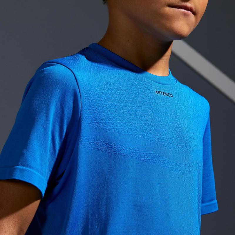 Áo thun chơi tennis Decathlon ARTENGO 900 cho bé trai - Xanh dương size 6 Tuổi