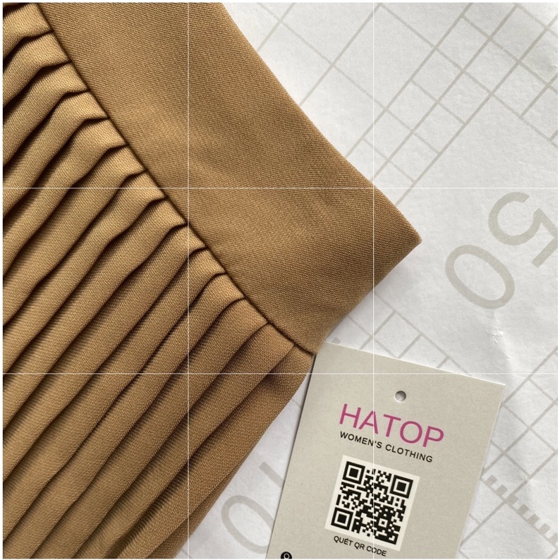 Chân váy dài xếp ly HATOP màu đen cao cấp vải cát len CVXD010
