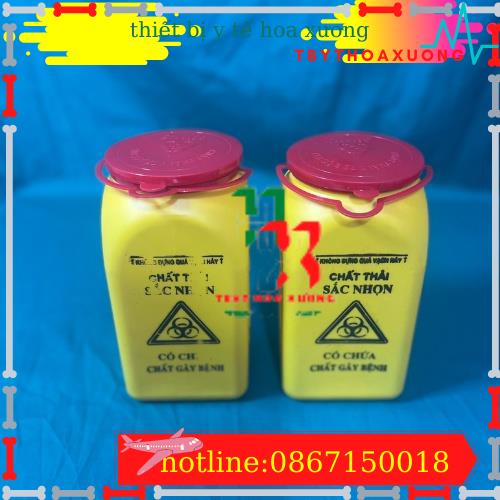 Hộp AnToàn Đựng Vật sắc Nhọn Bằng Nhựa 1.5 Lít