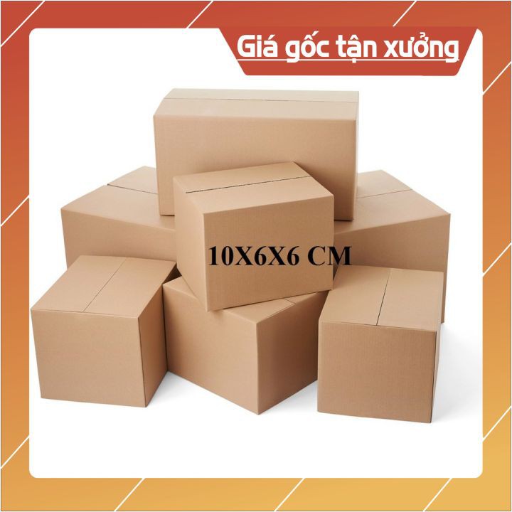 Combo 50 thùng carton 10x6x6 , thùng giấy cod gói hàng, hộp bìa carton đóng hàng giá rẻ