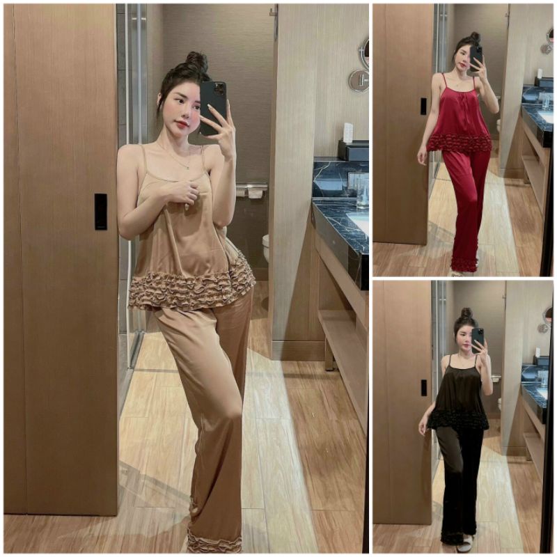 __BỘ NGỦ 2 DÂY QUẦN DÀIVÚN BÈO LAI CỰC XINH__