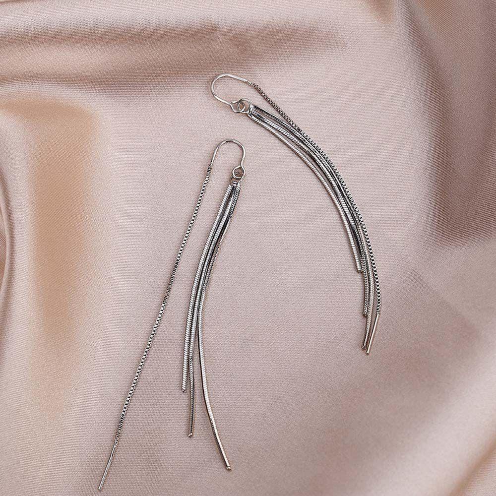 Bông Tai Chữ U Dáng Dài Phối Tua Rua Thời Trang Cho Nữ