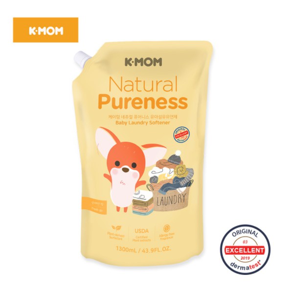 Nước xả vải hữu cơ K-Mom Hàn Quốc dạng túi 1300ml