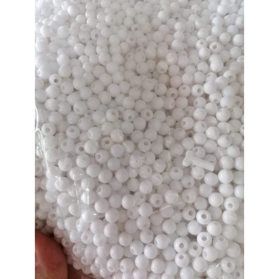 10/25/50gam hạt nhựa tròn trắng tròn size 6mm