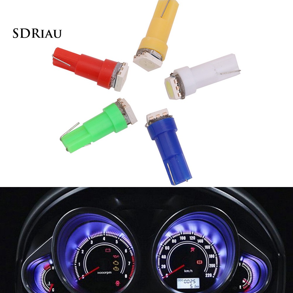 Bộ 10 đèn LED T5 5050 1SMD 12V 0.5W gắn bảng điều khiển đồng hồ xe hơi nhỏ gọn chuyên dụng