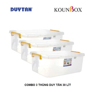 Combo 3 Thùng Nhựa Duy Tân Trong Suốt 30L